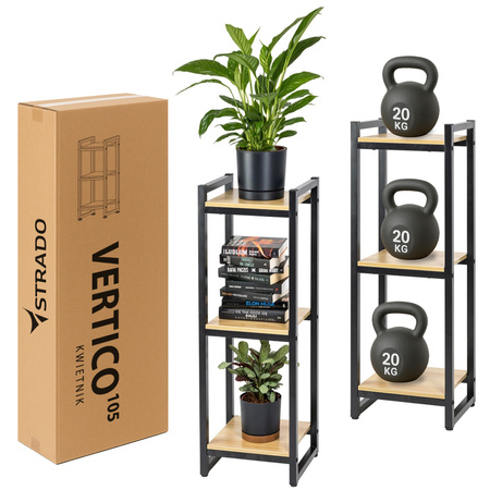 Kwietnik stojący metalowy stojak na kwiaty rośliny loft Vertico 105 cm