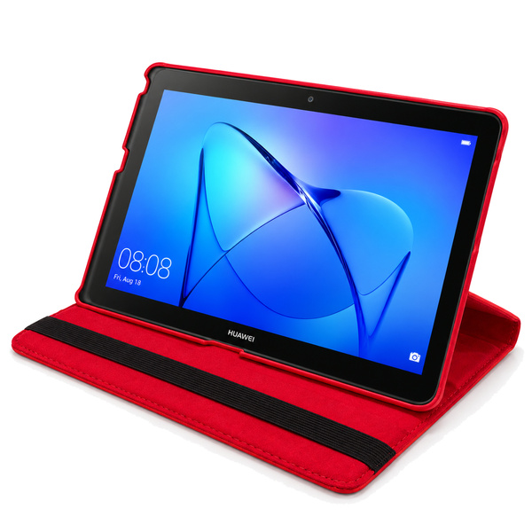 Etui obrotowe do Huawei MediaPad T3 10 9.6 z klapką i podstawką - czerwone