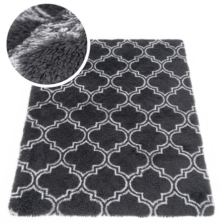 Dywan do salonu shaggy DECOR antypoślizgowy miękki puszysty modny 200x300 Grey Lantern