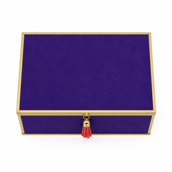 Szkatułka na biżuterię 18x13x7 cm organizer pudełko dekoracyjna pojemna welurowa fioletowa