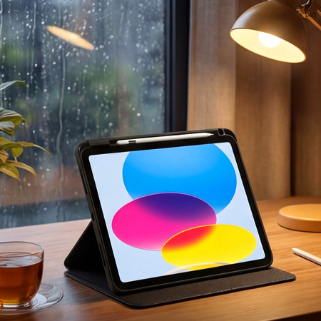 Etui OBROTOWE PENCIL do iPad 10.9 2022 Gen. 10/ 11 2025 A16 Gen. 11 WAKE UP, czarne