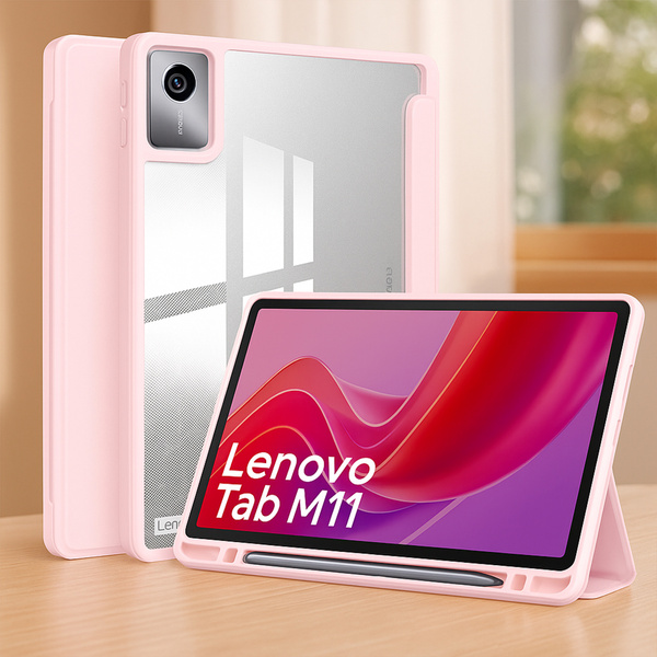 Puzdro Crystal na Lenovo Tab M11 10.95 11 K11 K11E / TB330, ružové - ochranné so stojanom