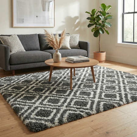 Dywan do salonu shaggy DECOR antypoślizgowy miękki puszysty modny 200x300, czarny