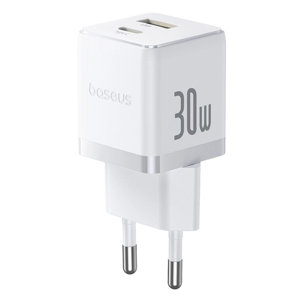 Nabíjačka sieťová Baseus Palm 30W USB-C USB-A, biela