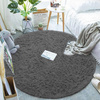 Dywan Shaggy okrągły antypoślizgowy koło salon miękki pluszowy 150x150, ciemnosrebrny