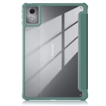 Puzdro s klapkou Clear na Lenovo Tab K11 Plus 11.45 / Lenovo K11 Plus, zelené - ochranné so stojanom