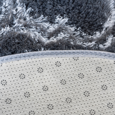 Dywan okrągły do salonu shaggy DECOR antypoślizgowy miękki puszysty 140x140 Grey Lantern