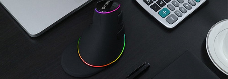 Ergonomic Computer Mouse - Delux M618 RGB Black