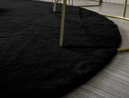 Rabbit Strado 150x150 Black round rug (Black)