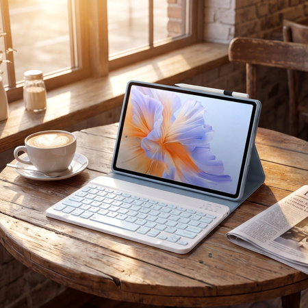 Etui z klawiaturą Bluetooth do Redmi Pad 2 PRO 2025, niebieskie