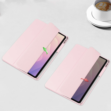 Puzdro Clear Pencil na Samsung Galaxy Tab S11 11 SM SMX736 s klapkou, ružové - ochranné