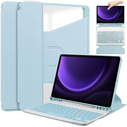 Etui 360 i KLAWIATURA do Samsung Galaxy Tab S9/ S9 FE/ S10 FE 10.9 na Rysik, niebieskie