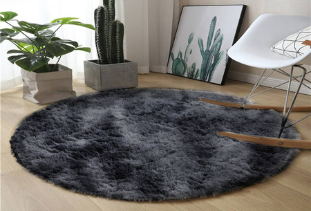 Shaggy Ombre Strado Round Carpet 80x80 OmbreGrey (Dark Gray)