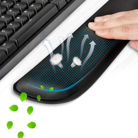 Súprava ergonomických gélových podložiek pod myš zápästie 3 ks, čierny