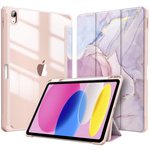 Puzdro grafické na Apple iPad 10.9 2022 Gen 10 / 11 2025 A16 Gen 11 s klapkou, ružové - ochranné so stojanom