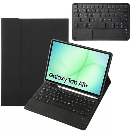 Puzdro s klávesnicou na Samsung Galaxy Tab A11+, čierne - ochranné so stojanom, prístup k portom a tlačidlám