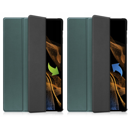 Puzdro Smart na Galaxy Tab S9 Ultra / S10 Ultra 14.6 X910 X916 X926, zelené - ochranné so stojanom