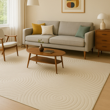 Dywan 140x200 do salonu pętelkowy duży japandi nowoczesny ciężki gruby POLO, szary