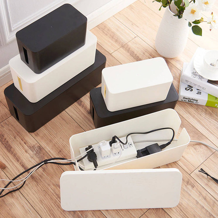 Cable and strip organizer box size L (Black)