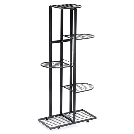 Standing metal flower stand black for 6 flower pots - elegant flower stand