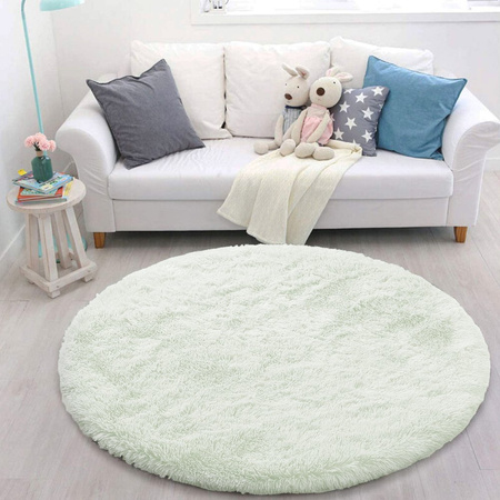 Shaggy Strado 90x90 WhiteLime round carpet (White LImon)