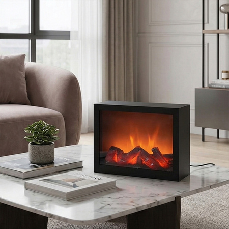 Kominek elektryczny 3D ruchome płomienie ogień wiszący stojący lampa LED