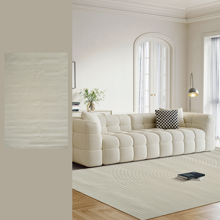 Dywan 160x230 do salonu pętelkowy duży japandi nowoczesny ciężki gruby POLO - Path Grey (Szary)