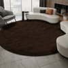 Shaggy Strado 100x100 DarkCoffee round rug (Dark brown)
