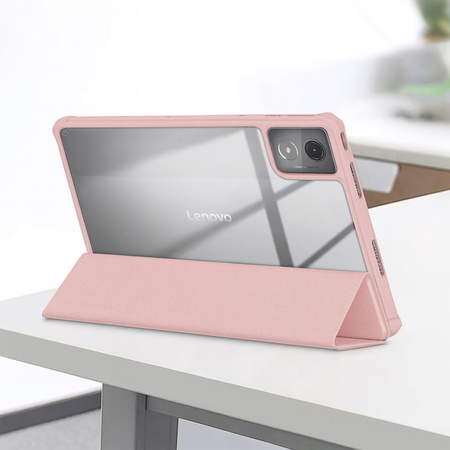 Etui z podstawką klapką Clear Pencil do Lenovo Tab K11 Plus 11.45" TB352FU, różowe
