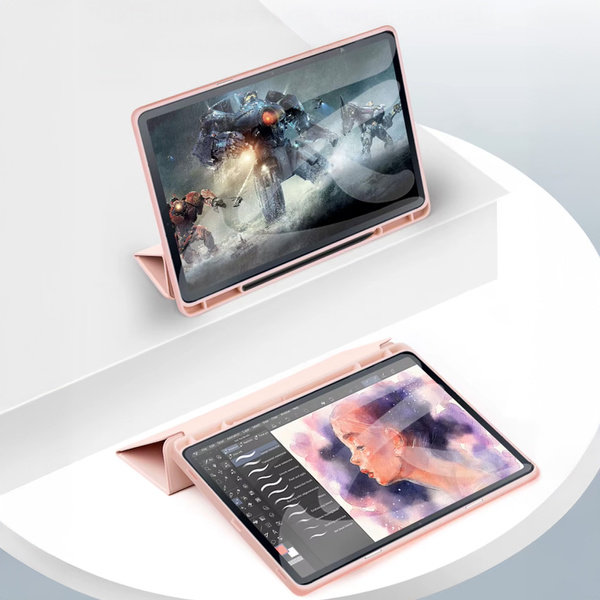 Etui Smart z uchwytem na rysik do Samsung Galaxy Tab S9 / S9 S10, różowe - ochronne z podstawką
