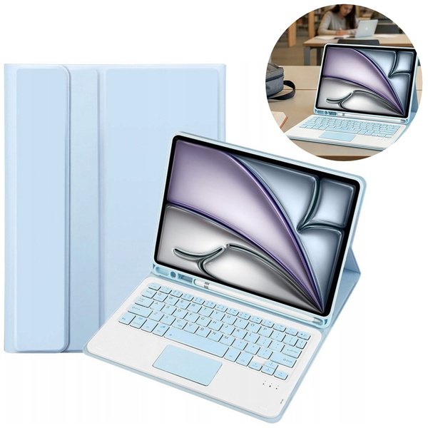 Puzdro s klávesnicou na iPad Air 11 M3 2025 / Air 11 M2 2024 Gen 7, modré - ochranné so stojanom