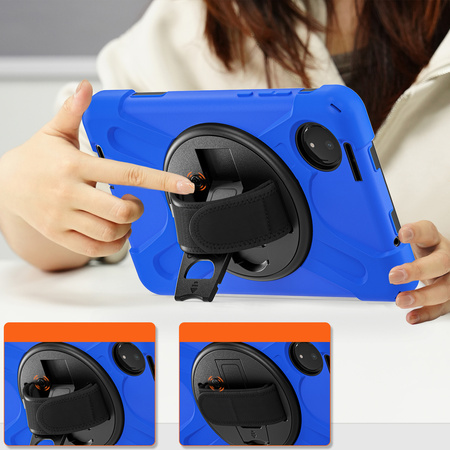 Etui pancerne Shockproof z uchwytem paskiem do Xiaomi Redmi Pad SE 8.7 2024, niebieskie