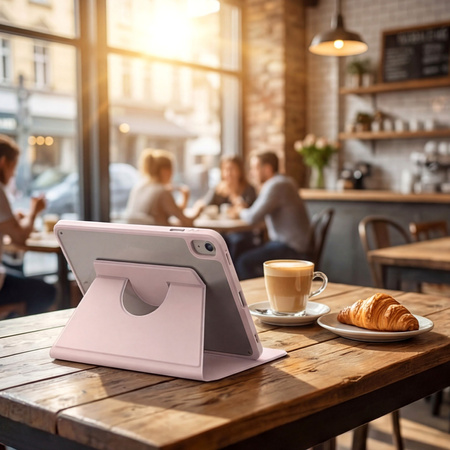 Etui OBROTOWE PENCIL do iPad 10.9 2022 Gen. 10/ 11 2025 A16 Gen. 11 WAKE UP, różowe