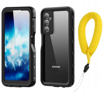 Etui wodoodporne IP68 360+ pasek do Samsung Galaxy A25 5G, czarne - ochronne z podstawką