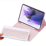 Etui z klawiaturą Bluetooth do Galaxy Tab A8 10.5 SM / X200, różowe - ochronne z podstawką