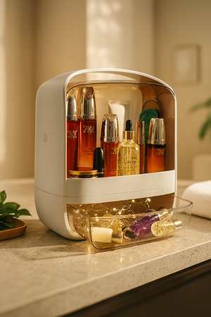 Compact casket organizer NELA for jewelry and cosmetics practical container with compartments