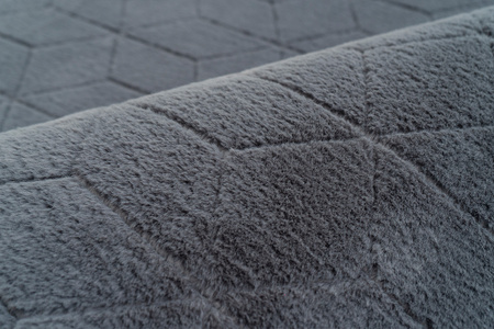 Dywan okrągły Rabbit 3D pluszowy miękki jedwabisty futro królika 200, szary