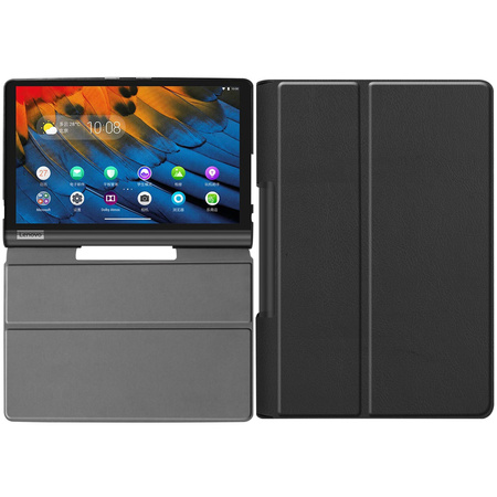 Puzdro Smart na Lenovo Yoga Tab YT s klapkou / Smart Tab, čierne - ochranné so stojanom