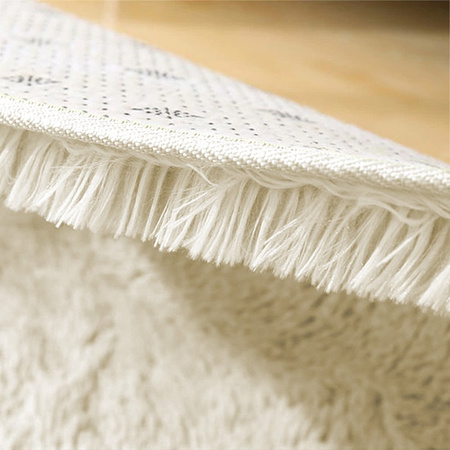 Dywan Shaggy antypoślizgowy nowoczesny salon miękki pluszowy 180x180, beżowy