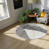 Round carpet NOVO Strado modern delicate gray pattern for living room Grey Echo 120x120 cm