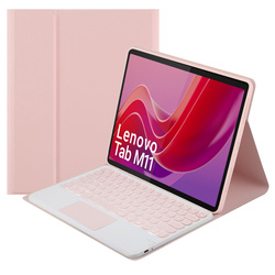 Puzdro s klávesnicou Bluetooth na Lenovo Tab M11, ružové - ochranné so stojanom, prístup k portom a tlačidlám