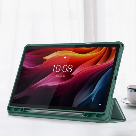Puzdro s klapkou Clear na Lenovo Tab K11 Plus 11.45 / Lenovo K11 Plus, zelené - ochranné so stojanom