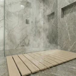 Mata łazienkowa duża antypoślizgowa pod prysznic brodzik do sauny basenu XL, beżowa