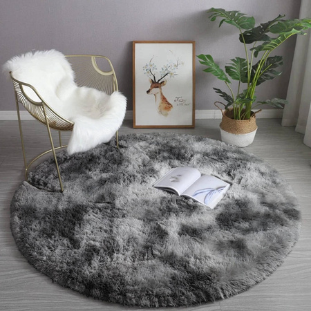 Shaggy Ombre Strado Round Carpet 140x140 OmbreGrey (Dark Gray)