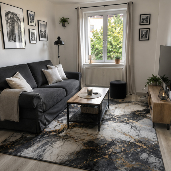 Dywan do salonu 120x170 nowoczesny NOVO Marmur antypoślizgowy miękki soft