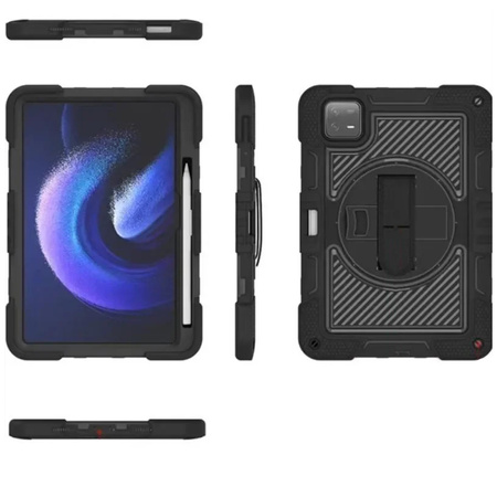 Etui Armor do Xiaomi Pad 7 Pad 7 PRO 11.2 pasek uchwyt podstawka pancerne, czarne