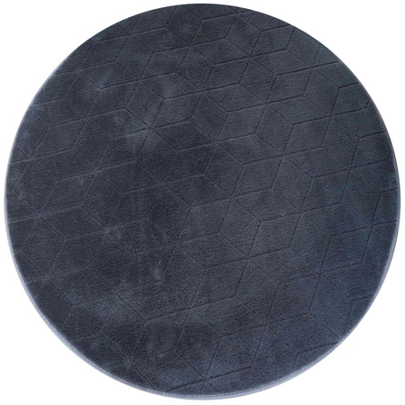 STRADO round Rabbit 3D plush soft like rabbit anti-slip carpet 150 Grey