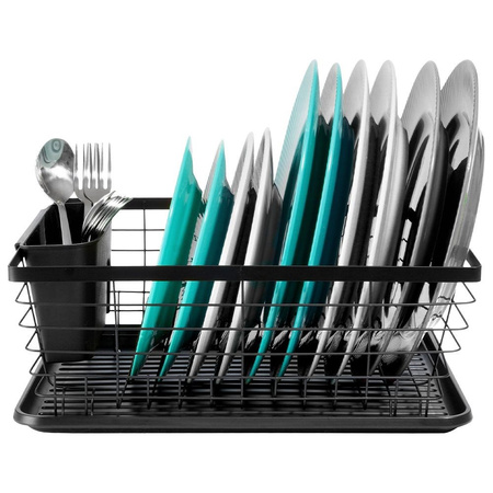 Dish Drainer Rack Black 36x30x14,5 cm