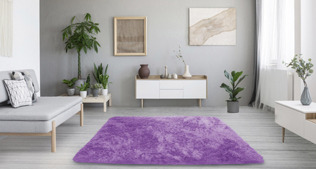 Shaggy Strado room carpet 200x200 PurpleFlower (Light purple)