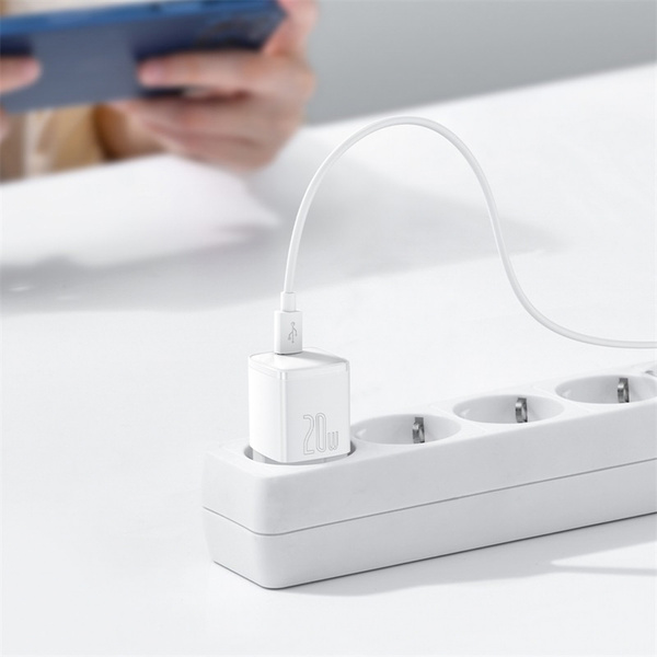 Ładowarka sieciowa szybka zasilacz Baseus Cube 20W USB-C - biała